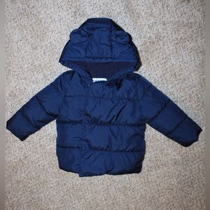 Old Navy Dark Blue Kids Puffer Coat With Bear Ears Size 18-24 Months